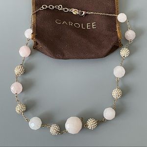 Carolee Blush and crystal bauble gold necklace